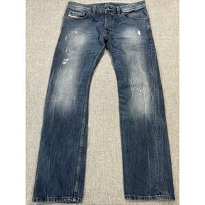 Diesel Safado Regular Slim Straight Jeans Dark Wash ORBE4 Mens 33x30 Button Fly